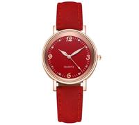 Women's Leather Watch - Small Wristwatches Women - Rhinestone Watch, Easy to Read , Leather Strap, Exquisite Workmanship for Birthday Party, red, Consulte la descripción, See description