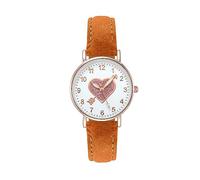 Women's Leather Watches Luminouse Women's Wrist Watch Classic Quartz Watch Easy Read Dial Unique an Arrrow Through The Heart Leather Watch Band Round Watch for Women Birthday Railroad (B, One Size)