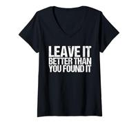 Womens Leave It Better Than You Found It Shirt as a Stop Littering V-Neck T-Shirt