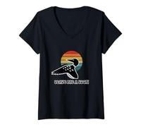 Women's Leave Me A Loon Funny Common Loon Lovers Retro Birdwatcher V-Neck T-Shirt