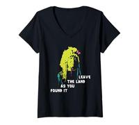 Womens Leave The Land As You Found It Native American T-Shirt V-Neck T-Shirt