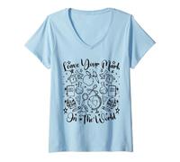Womens Leave Your Mark On The World - Motivational Teaching Theme V-Neck T-Shirt