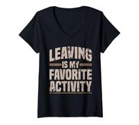 Women's Leaving is My Favorite Activity Socially Introvert V-Neck T-Shirt