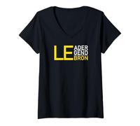 Womens Lebron Leader Legend, I Love Lebron Heart Lebron V-Neck T-Shirt