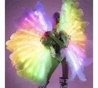 Women's Led Feather Fan Glowing Handheld Prop For Stage Performance And Dance Party Show