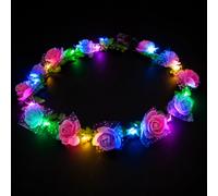 Women's LED Flower Headband, Flower Headbands, Luminescence Flower Headband, Three Modes Garland, Bright Hair Band for Parties, Birthdays, Weddings, Easter (Colour)