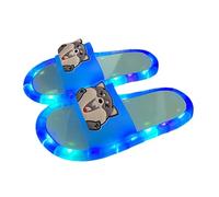 Women's LED Light Effect Comfortable Sandals Large Eyes for Indoors Cute Non-Slip Slippers Open Toe Outdoor Women's Shoes Sandals Slip On Sneakers, 3 Blue, 10 UK