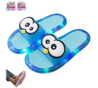 Women's LED Light up Slippers,Big Eyes Comfort Light-Up Sandals for Indoor House,Cute Open Toe Outdoor Non Slip Slippers (Blue, Adult, Women, 8.5, Numeric Range, UK Footwear Size System, 9, Medium)