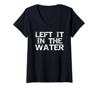 Womens Left it in the Water Christian Salvation Quote After Baptism V-Neck T-Shirt