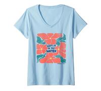 Womens Left It in The Water Matthew 28:19 Boho Christian Baptism V-Neck T-Shirt