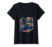 Womens Lefthanded Lefty Not Backwards Southpaw Colorful Fun Art V-Neck T-Shirt