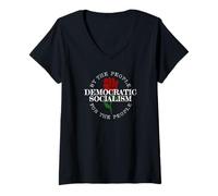 Women's Leftist American Democratic Socialism for The People V-Neck T-Shirt