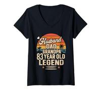 Women's Legend Husband Dad Grandpa 83 Year Old 83rd Birthday for Men V-Neck T-Shirt