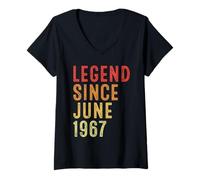 Womens Legend Since June 1967 Vintage 1967 Birth Of Birthday Gifts V-Neck T-Shirt