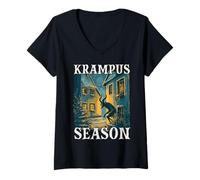 Womens Legendary Figure Krampus | Krampuslauf Perchten mask | V-Neck T-Shirt