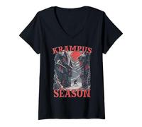 Womens Legendary Figure Krampus | Krampuslauf Perchten mask | V-Neck T-Shirt