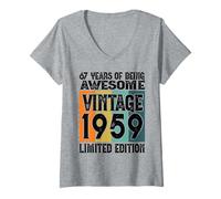 Womens Legendary Since 1959 Limited Edition 67th Birthday V-Neck T-Shirt