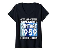 Womens Legendary Since 1959 Limited Edition 67th Birthday V-Neck T-Shirt
