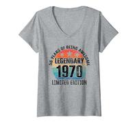 Womens Legendary Since 1970 Limited Edition 56th Birthday V-Neck T-Shirt