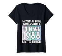 Womens Legendary Since 1988 Limited Edition 38th Birthday V-Neck T-Shirt
