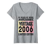 Womens Legendary since 2006 Limited Edition 19th Birthday V-Neck T-Shirt