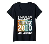 Womens Legendary since 2010 Limited Edition 16th Birthday V-Neck T-Shirt