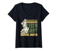 Womens Legendary Squirrel Hunter Tree Rat V-Neck T-Shirt