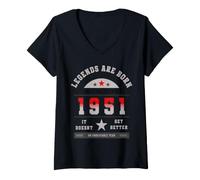 Women's Legends are Born 1951 It Doesn't Get Better Vintage Classic V-Neck T-Shirt