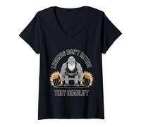 Womens Legends Don't Retire - They Dead Lift V-Neck T-Shirt