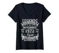 Womens Legends were Born in November 1972 Vintage 53rd Birthday Men V-Neck T-Shirt