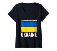 Womens Legends were Born in Ukraine V-Neck T-Shirt