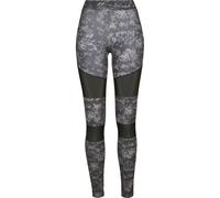 Urban Classics Women's Ladies Tech Leggings Comfortable Sport Pants, Stretchy Workout Trousers with Military Print and Mesh Inserts, Regular Skinny Fit, Dark Digital camo, S