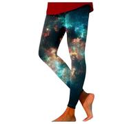 Women's Leggings High Waist Stretch Yoga Pants 3D Printed Ankle Length Trousers Tummy Control Comfort Athletic Pants Lightweight Opaque Bottoms Casual Loungewear Activewear(Green,L)
