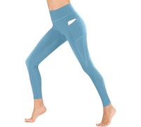 Womens Leggings Leggings for Women UK Gym Workout Yoga Pants with Pockets High Waisted Stretchy Buttery Soft Touch Sport Activewear Ladies Tummy Control Running Outfits Sky Blue M