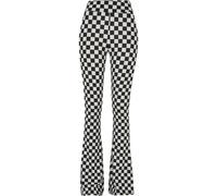 Urban Classics Women's Ladies Checked Boot Cut Leggings Pants, Black/lightasphalt, S