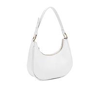 Women's Leisure Fashion Solid Color Contrast One Shoulder Versatile PU Dumpling Bun Shoulder Bag for Women (White, One Size)