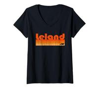 Womens Leland, North Carolina Retro 80s Style V-Neck T-Shirt