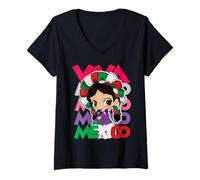 Womens Lele - Maria Muñeca Mexicana- Mexican Doll V-Neck T-Shirt