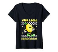 Womens Lemon Stand Lemonade Entrepreneur V-Neck T-Shirt
