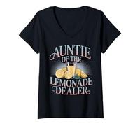 Womens Lemonade Stand Auntie of The Lemonade Dealer V-Neck T-Shirt
