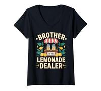 Womens Lemonade Stand Brother of The Lemonade Dealer V-Neck T-Shirt