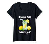 Womens Lemonade Stand for Entrepreneur Kids V-Neck T-Shirt