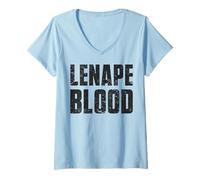 Womens Lenape Blood Indigenous Peoples Native American Indian V-Neck T-Shirt