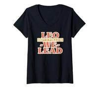 Womens Leo Don't Follow WE Lead V-Neck T-Shirt