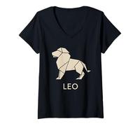 Women's Leo Origami Zodiac Graphic V-Neck T-Shirt