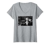 Womens Leonard Bernstein Boston Symphony Hall by Michael Grecco V-Neck T-Shirt