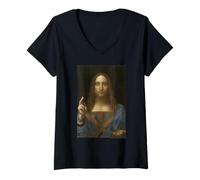 Women's Leonardo da Vinci Salvator Mundi V-Neck T-Shirt
