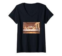 Women's Leonardo da Vinci The Last Supper V-Neck T-Shirt