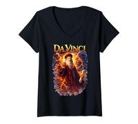 Women's Leonardo Da Vinci V-Neck T-Shirt