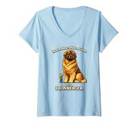 Women's Leonberger Funny Giant Dog Not a Bear Not a Lion V-Neck T-Shirt